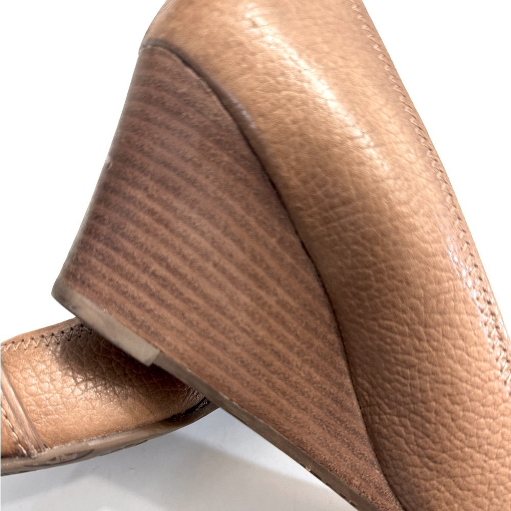 Tory Burch Brown Leather 'Ambrose' Wedge Pumps - Picture 12 of 16